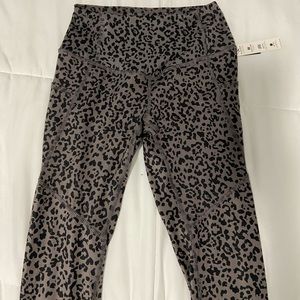 Gray Cheetah Print Workout Leggings